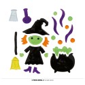 DECORACION GEL BRUJA, 20X25 CMS.